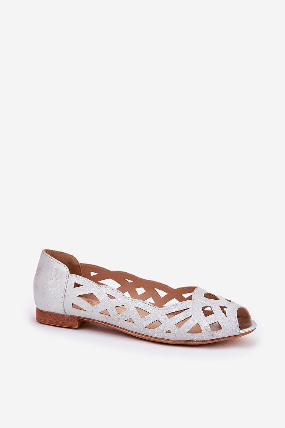ballerina-sko Step in style til dame fra MS StyleHaven, laget av Bomull; polyester, farge Grå, størrelse 37, med 45720 ermer, perfekt til casual; dress