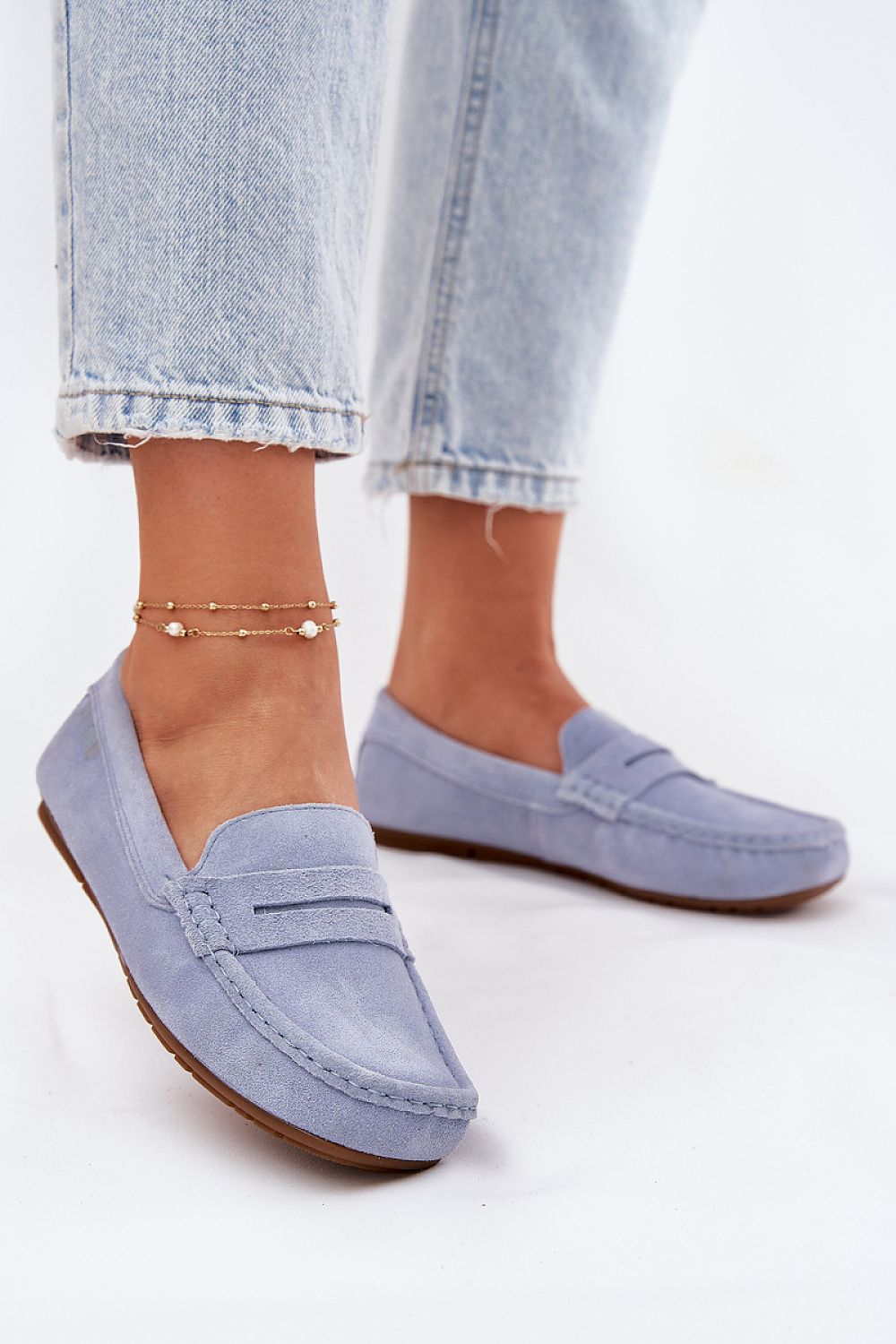 Mocassin Step in Style til dame fra MS StyleHaven, laget av Bomull, farge beige, størrelse 39, med short ermer, perfekt til casual; dress