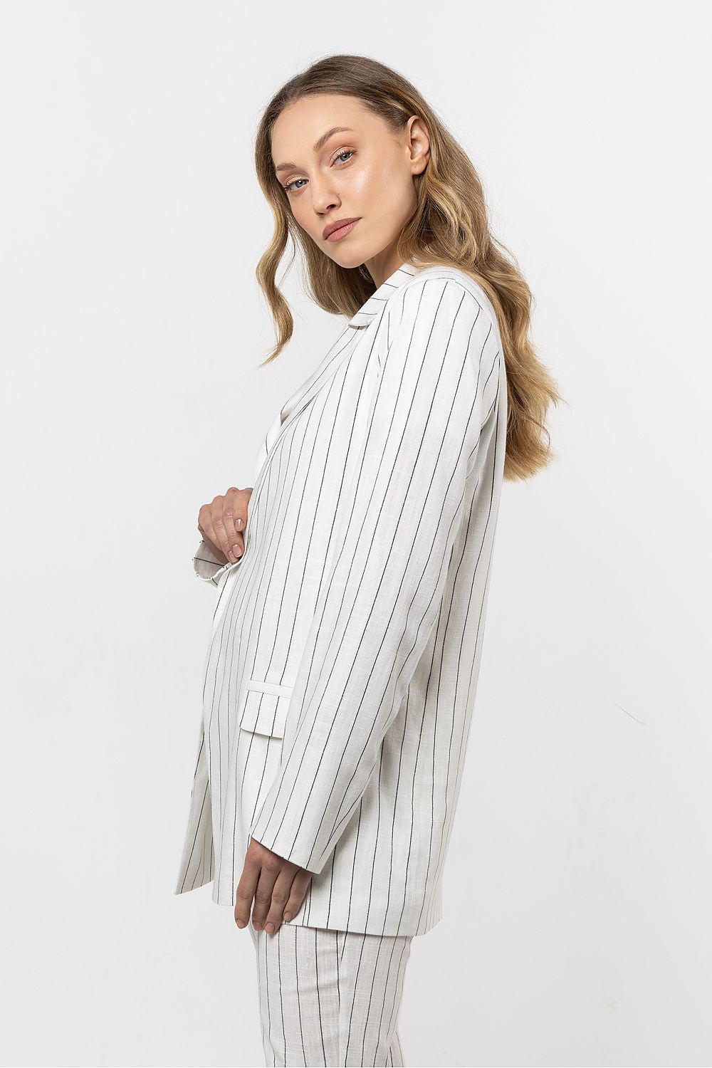 Jakke awama til dame fra MS StyleHaven, laget av Viskose, farge beige 2, størrelse s, med short ermer, perfekt til casual; dress