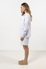 Langermet skjorte awama til dame fra MS StyleHaven, laget av Bomull, farge Hvit, størrelse M, med short ermer, perfekt til casual; dress