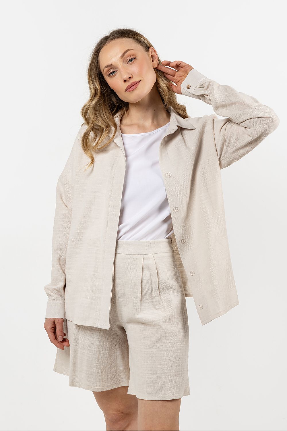 Langermet skjorte awama til dame fra MS StyleHaven, laget av Bomull, farge Svart, størrelse L, med short ermer, perfekt til casual; dress