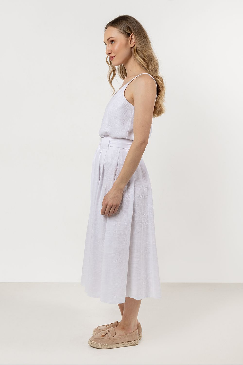 Bomull Skjørt - awama til dame fra MS StyleHaven, laget av Bomull, farge Hvit, størrelse M, med short ermer, perfekt til casual; dress