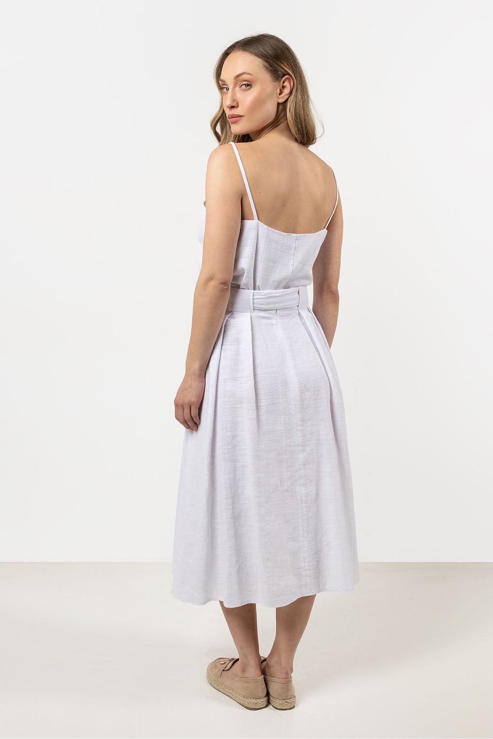 Bomull Skjørt - awama til dame fra MS StyleHaven, laget av Bomull, farge Hvit, størrelse L, med short ermer, perfekt til casual; dress