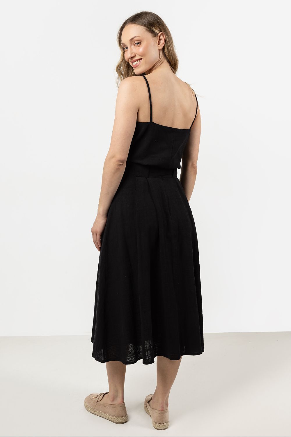 Bomull Skjørt - awama til dame fra MS StyleHaven, laget av Bomull, farge Svart, størrelse M, med short ermer, perfekt til casual; dress