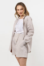 Langermet skjorte awama til dame fra MS StyleHaven, laget av Bomull, farge beige, størrelse L/XL, med short ermer, perfekt til casual; dress
