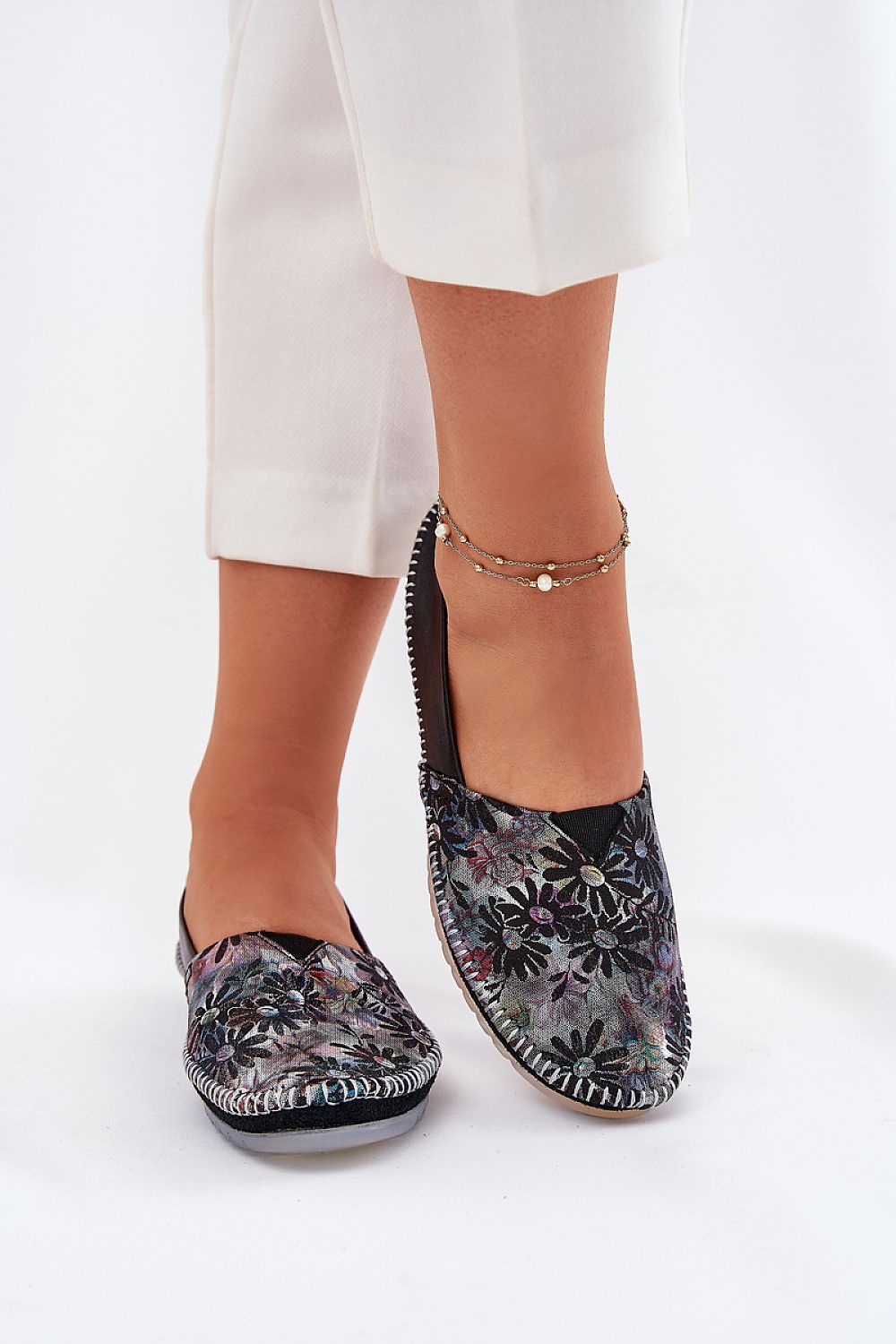 ballerina-sko Step in style til dame fra MS StyleHaven, laget av Bomull; polyester, farge Svart, størrelse 38, med 45720 ermer, perfekt til casual; dress
