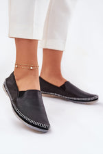 Maciejka Ballerinasko - Step in style til dame fra MS StyleHaven, laget av Bomull; polyester, med detaljer i leather, farge Svart, størrelse 36, med 45720 ermer, hælhøyde flat, skostørrelse 36; 37; 38; 39; 40; 41, perfekt til casual; dress