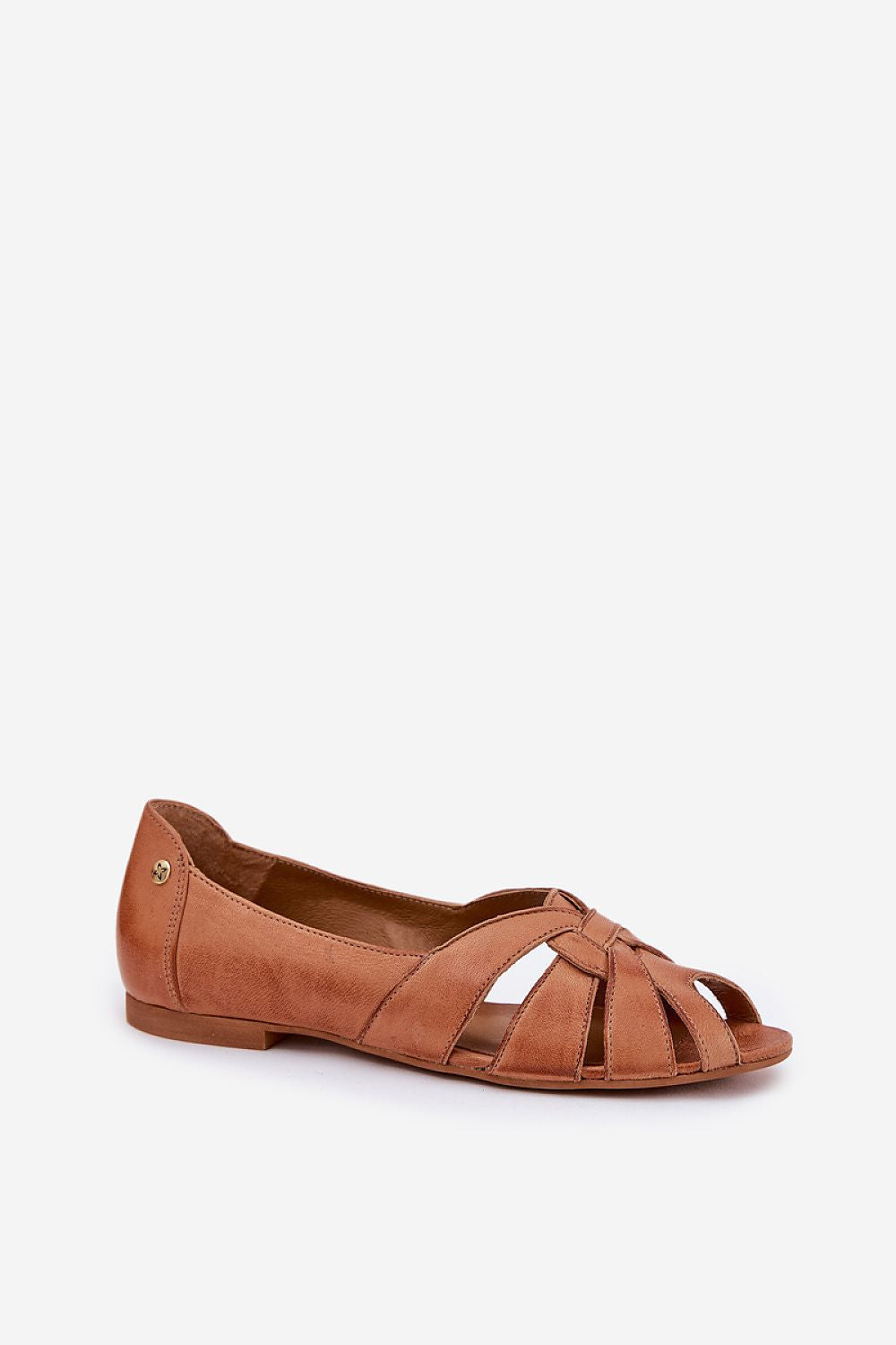 ballerina-sko Step in style til dame fra MS StyleHaven, laget av Bomull; polyester, farge Brun, størrelse 37, med 45720 ermer, perfekt til casual