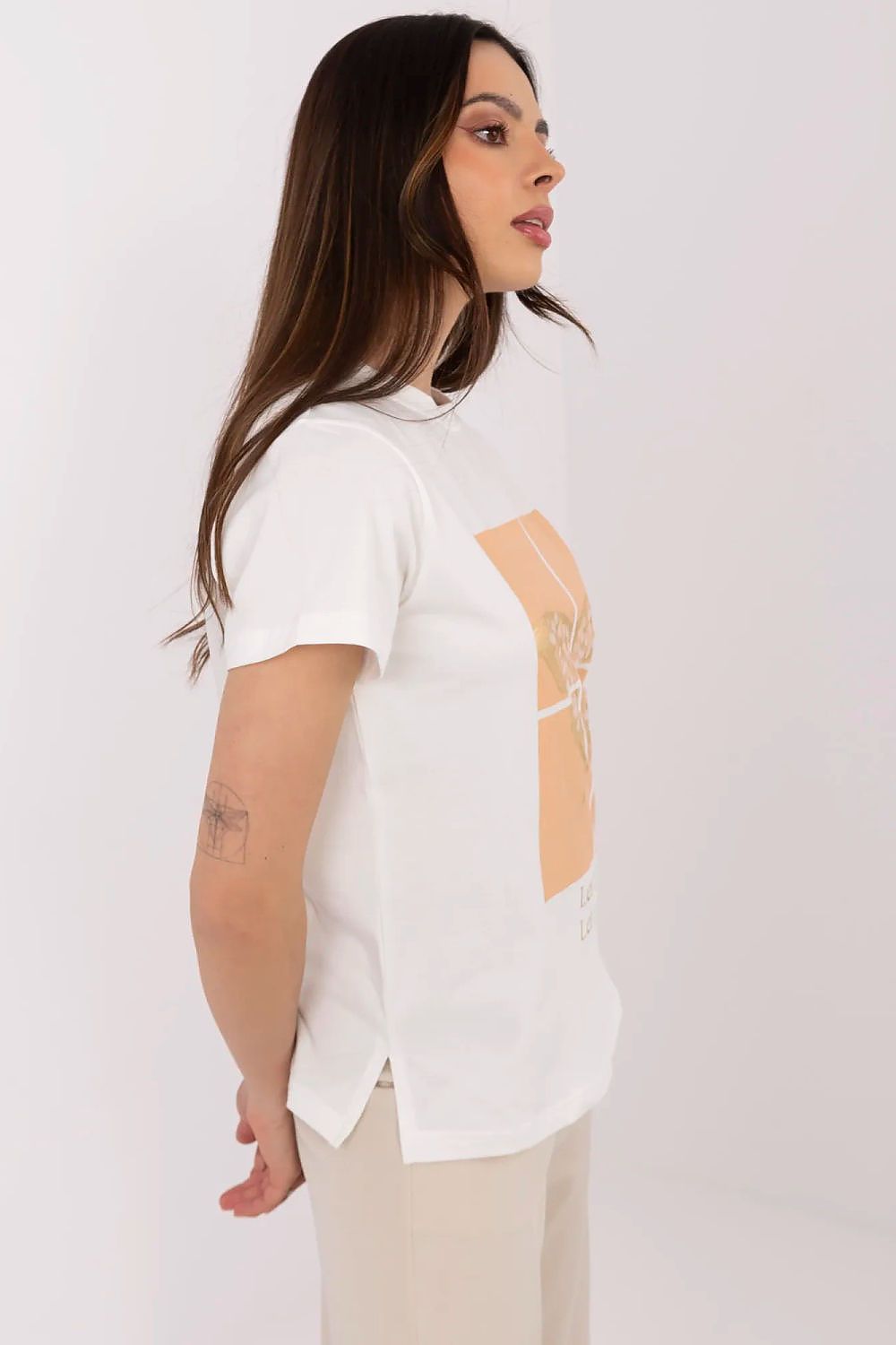 T-skjorte - FP til dame fra MS StyleHaven, størrelse M, med short, bukselengde long, kjolelengde mini, kjolestil wrap