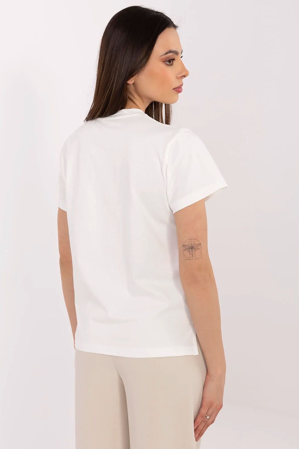 T-skjorte - FP til dame fra MS StyleHaven, størrelse L, med short, bukselengde long, kjolelengde mini, kjolestil wrap