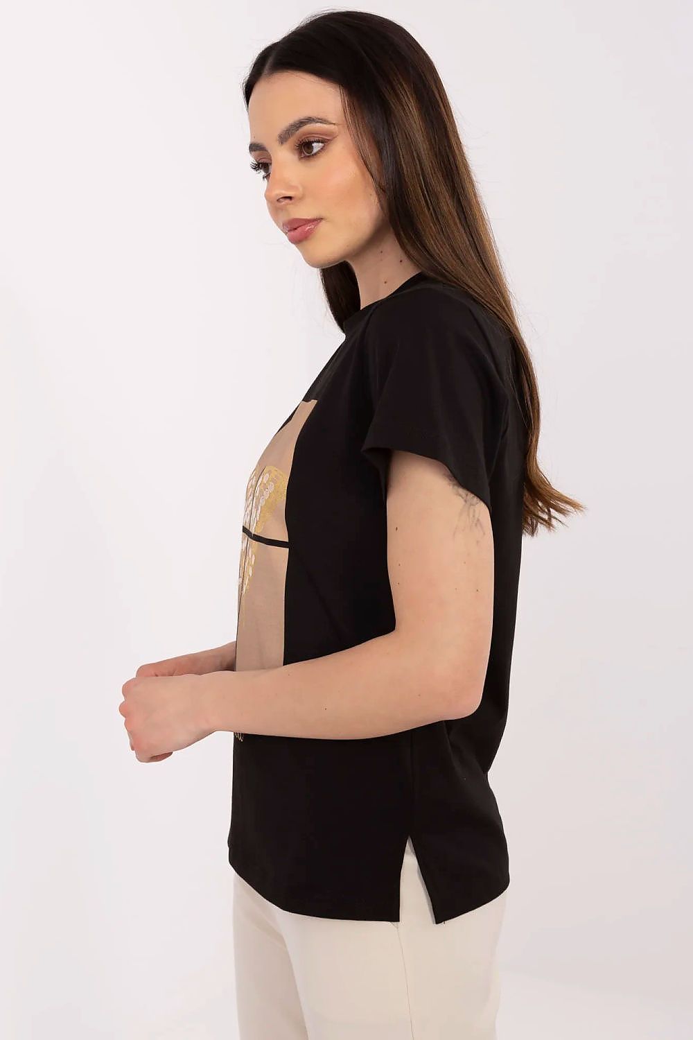 T-skjorte - FP til dame fra MS StyleHaven, størrelse s, med short, bukselengde long, kjolelengde mini, kjolestil wrap