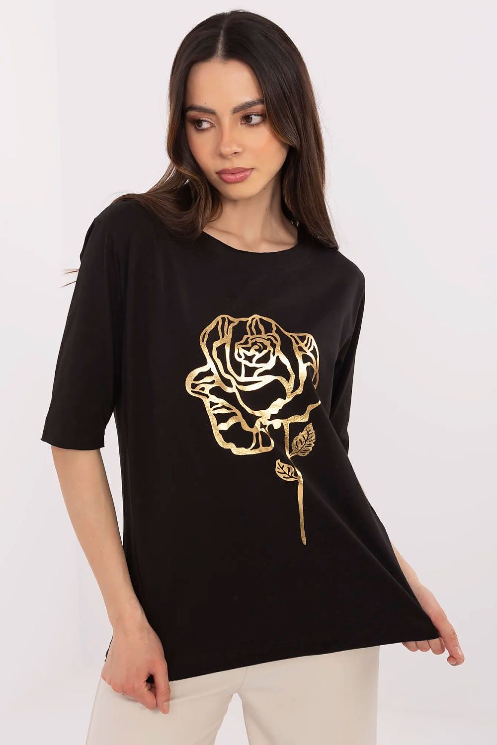 Bomulls Blouse - FP til dame fra MS StyleHaven, størrelse s, med short, bukselengde long, kjolelengde midi, kjolestil wrap