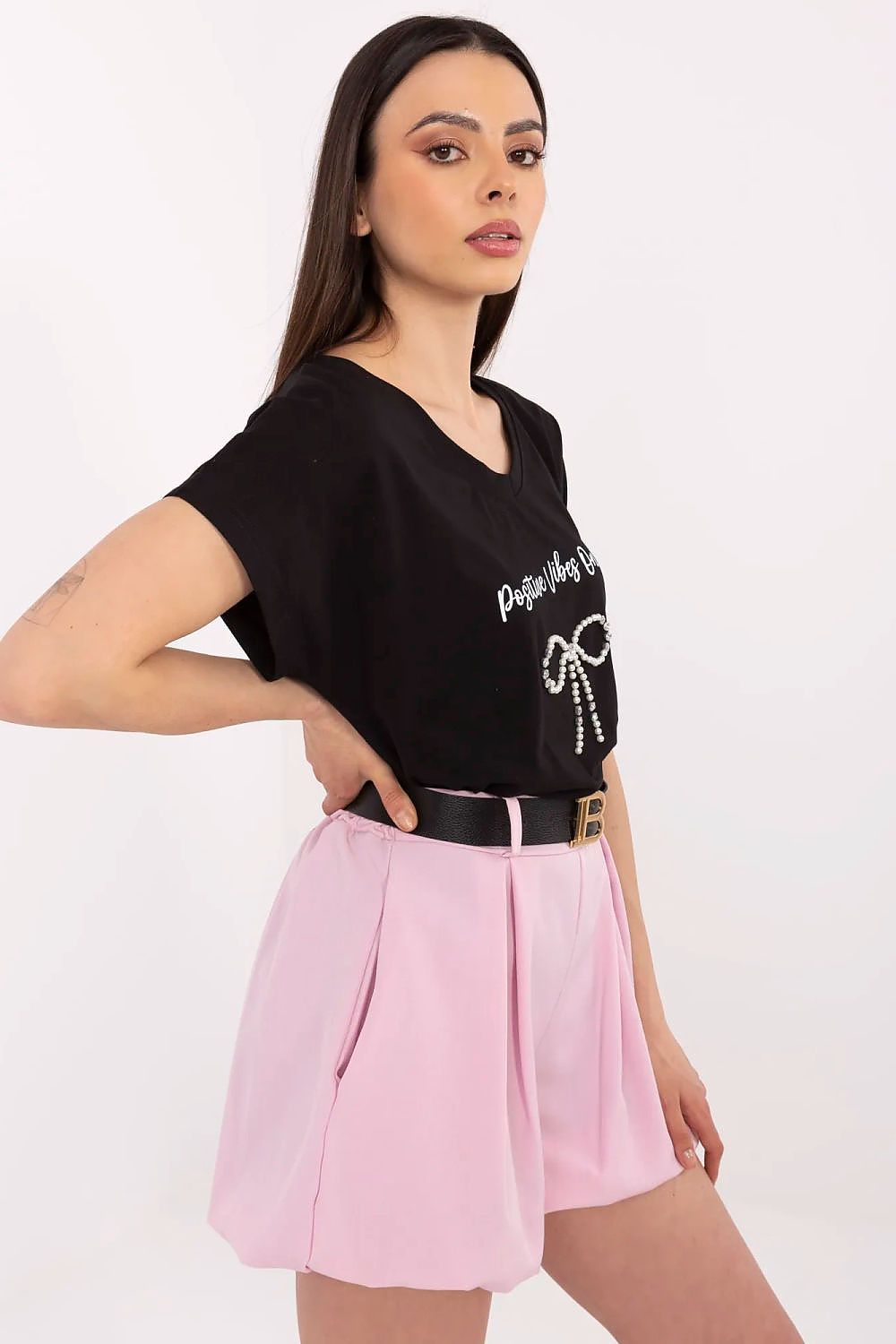Hverdags komfort T-shirt - FP til dame fra MS StyleHaven, størrelse M, med short, bukselengde long, kjolelengde midi, kjolestil wrap