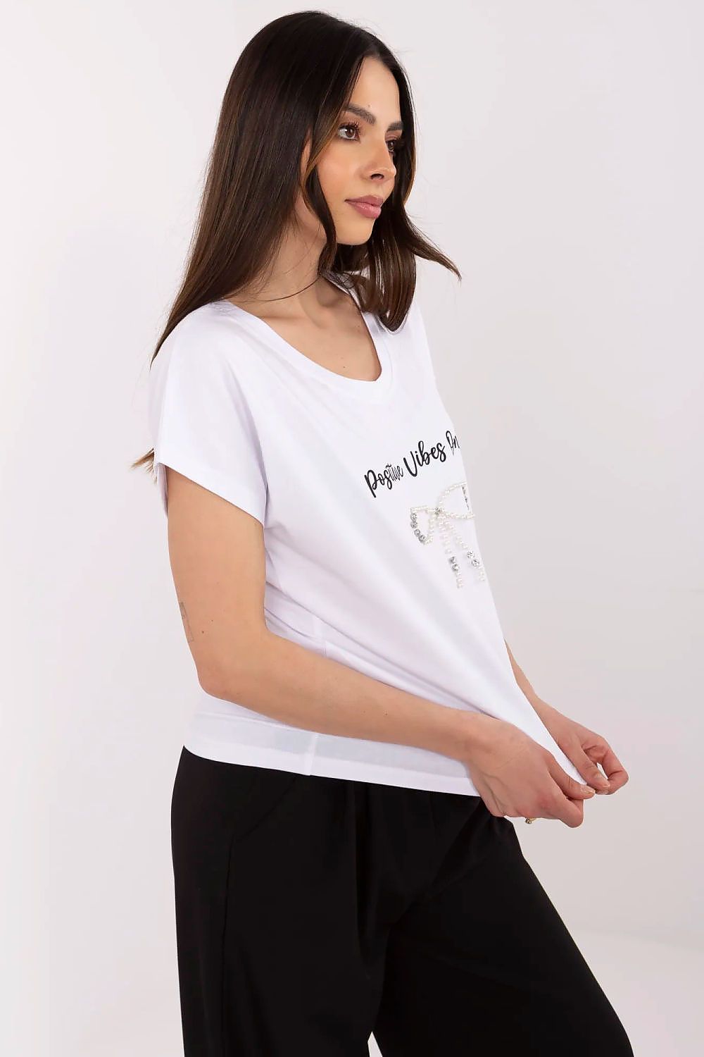 Hverdags komfort T-shirt - FP til dame fra MS StyleHaven, størrelse s, med short, bukselengde long, kjolelengde midi, kjolestil wrap