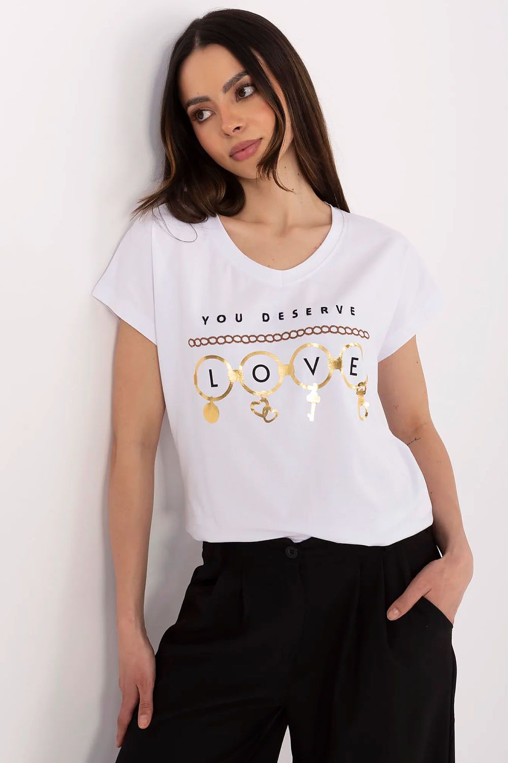 T-shirt til dame - FP til dame fra MS StyleHaven, størrelse XL, med short, bukselengde long, kjolelengde midi, kjolestil wrap