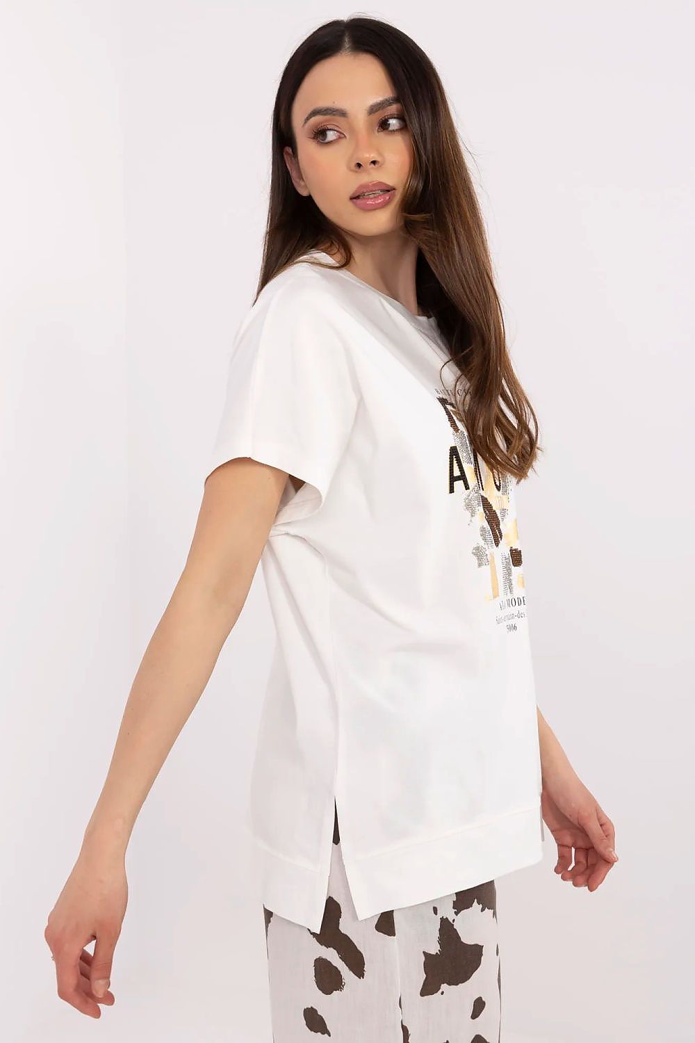 Trendy touch Blouse - FP til dame fra MS StyleHaven, størrelse L/XL, med short, bukselengde long, kjolelengde midi, kjolestil wrap