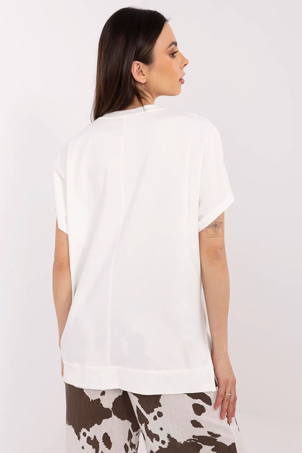 Trendy touch Blouse - FP til dame fra MS StyleHaven, størrelse S/M, med short, bukselengde long, kjolelengde midi, kjolestil wrap