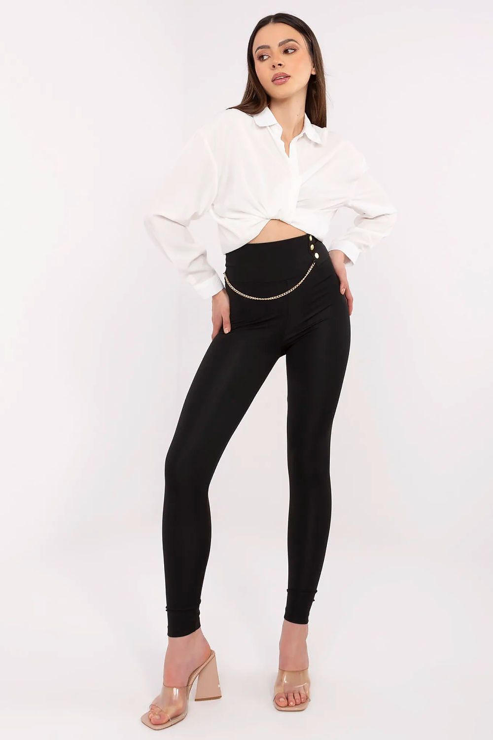 Long leggings - FP til dame fra MS StyleHaven, størrelse L, med short, bukselengde long, kjolelengde midi, kjolestil wrap