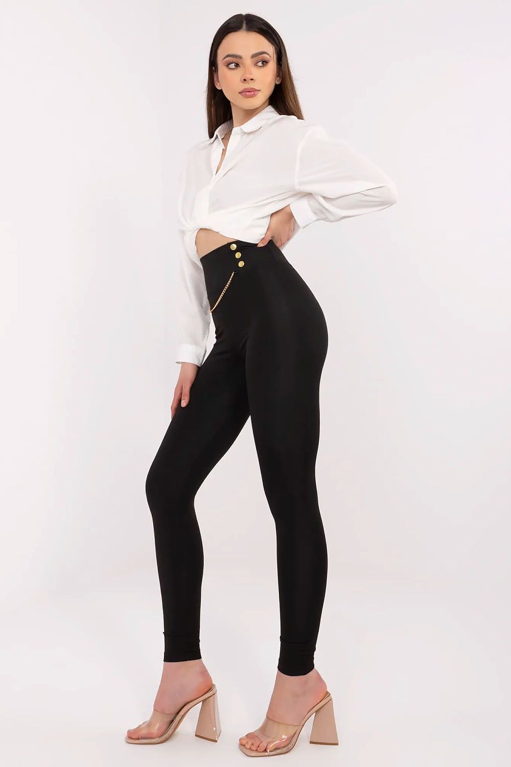 Long leggings - FP til dame fra MS StyleHaven, størrelse XL, med short, bukselengde long, kjolelengde midi, kjolestil wrap