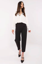 Elegante sigarettbukser for kvinner til dame fra MS StyleHaven, laget av polyester, farge Svart, størrelse s, med short ermer, bukselengde long, perfekt til casual; dress