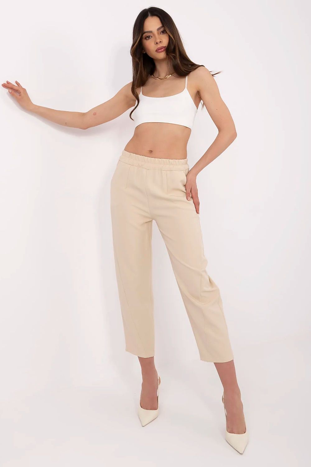 Elegante sigarettbukser for kvinner til dame fra MS StyleHaven, laget av polyester, farge Svart, størrelse XL, med short ermer, perfekt til casual; dress