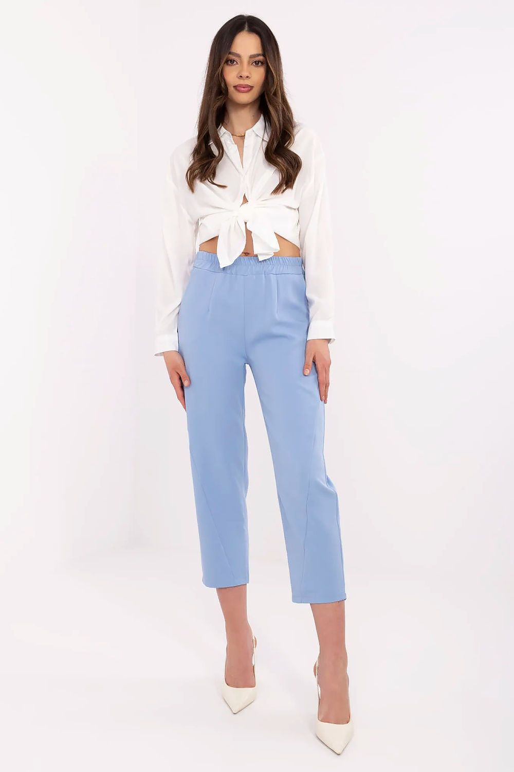 Elegante sigarettbukser for kvinner til dame fra MS StyleHaven, laget av polyester, farge Oransje, størrelse M, med short ermer, perfekt til casual; dress