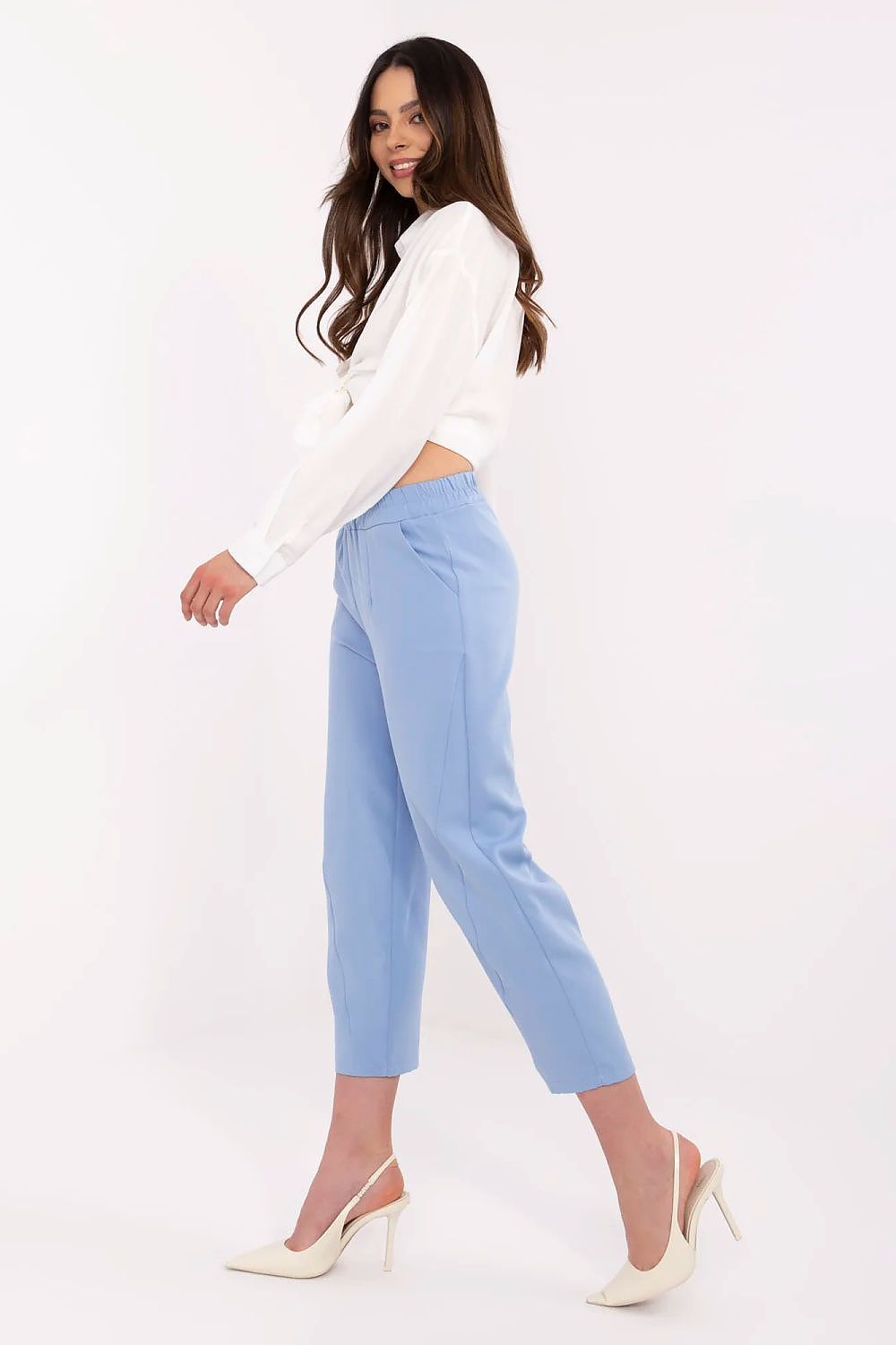 Elegante sigarettbukser for kvinner til dame fra MS StyleHaven, laget av polyester, farge Oransje, størrelse L, med short ermer, perfekt til casual; dress