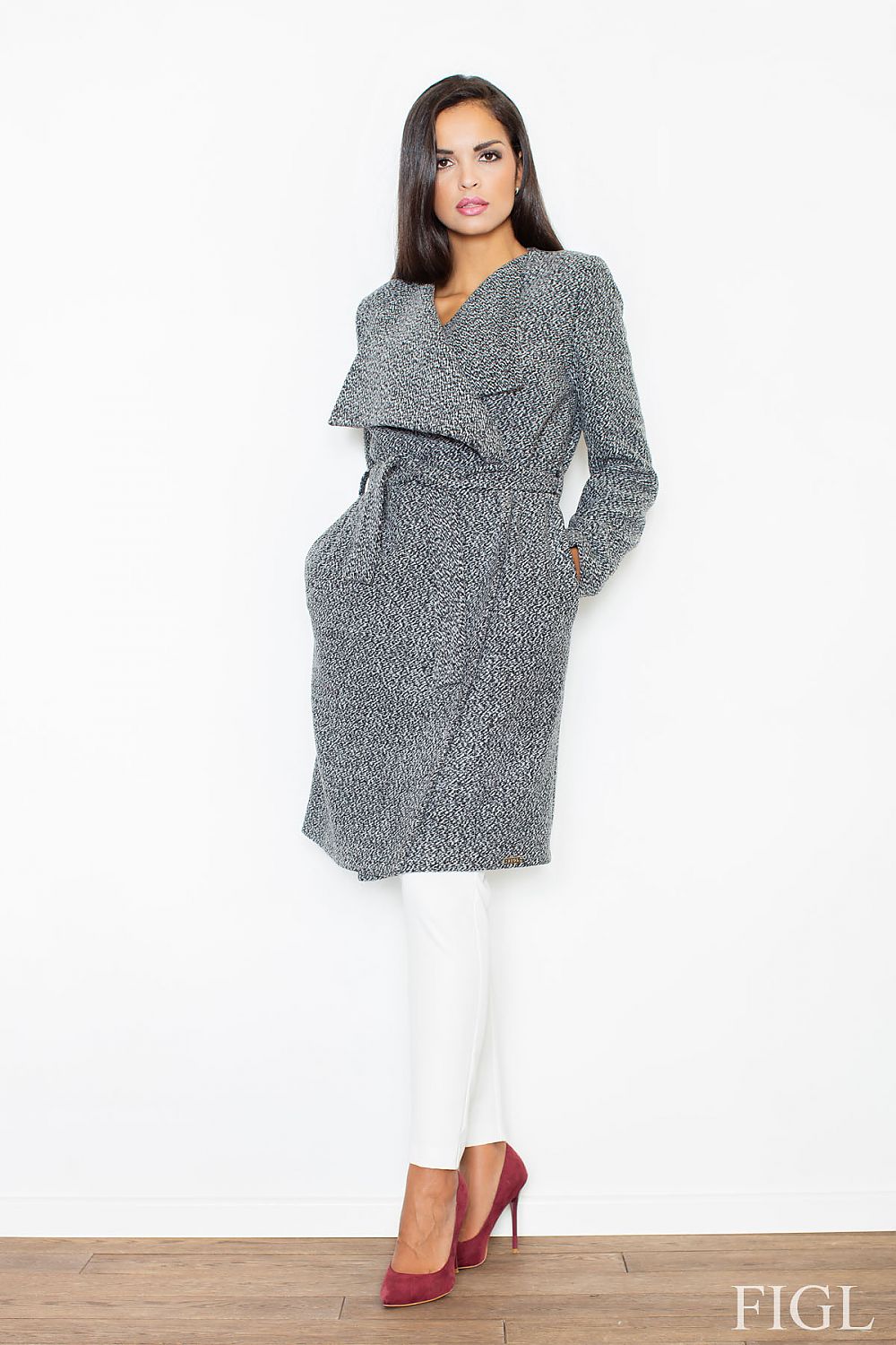Høstkåpe Oversize - Figl til dame fra MS StyleHaven, laget av fleece; Viskose; polyester, farge Svart, størrelse L, med long ermer, perfekt til casual; dress