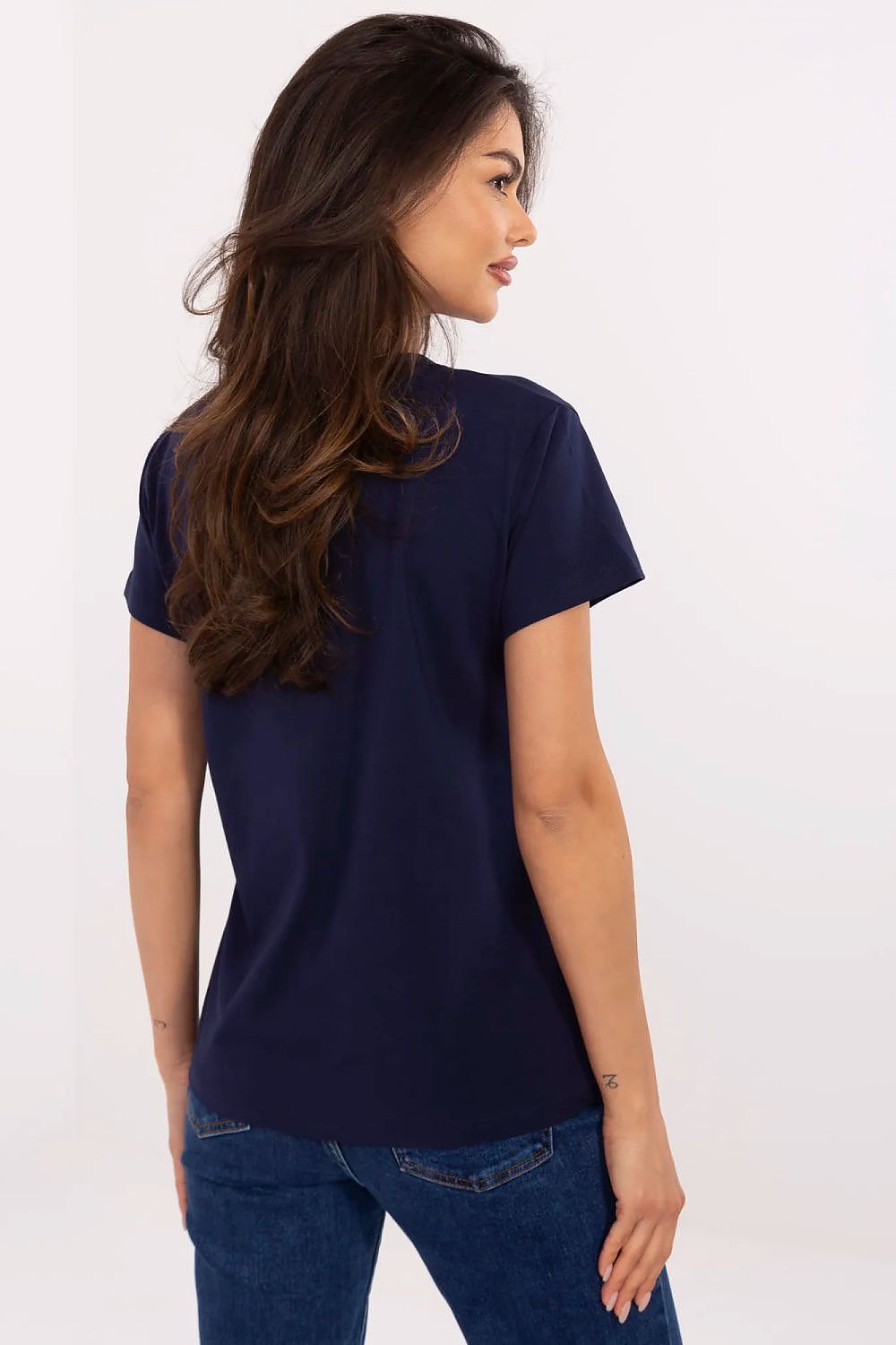 Utmerket  Dame T-skjorte - FP til dame fra MS StyleHaven, størrelse L, med short, bukselengde long, kjolelengde mini, kjolestil wrap