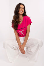 Hverdags komfort T-shirt - FP til dame fra MS StyleHaven, størrelse L, med short, bukselengde long, kjolelengde midi, kjolestil wrap