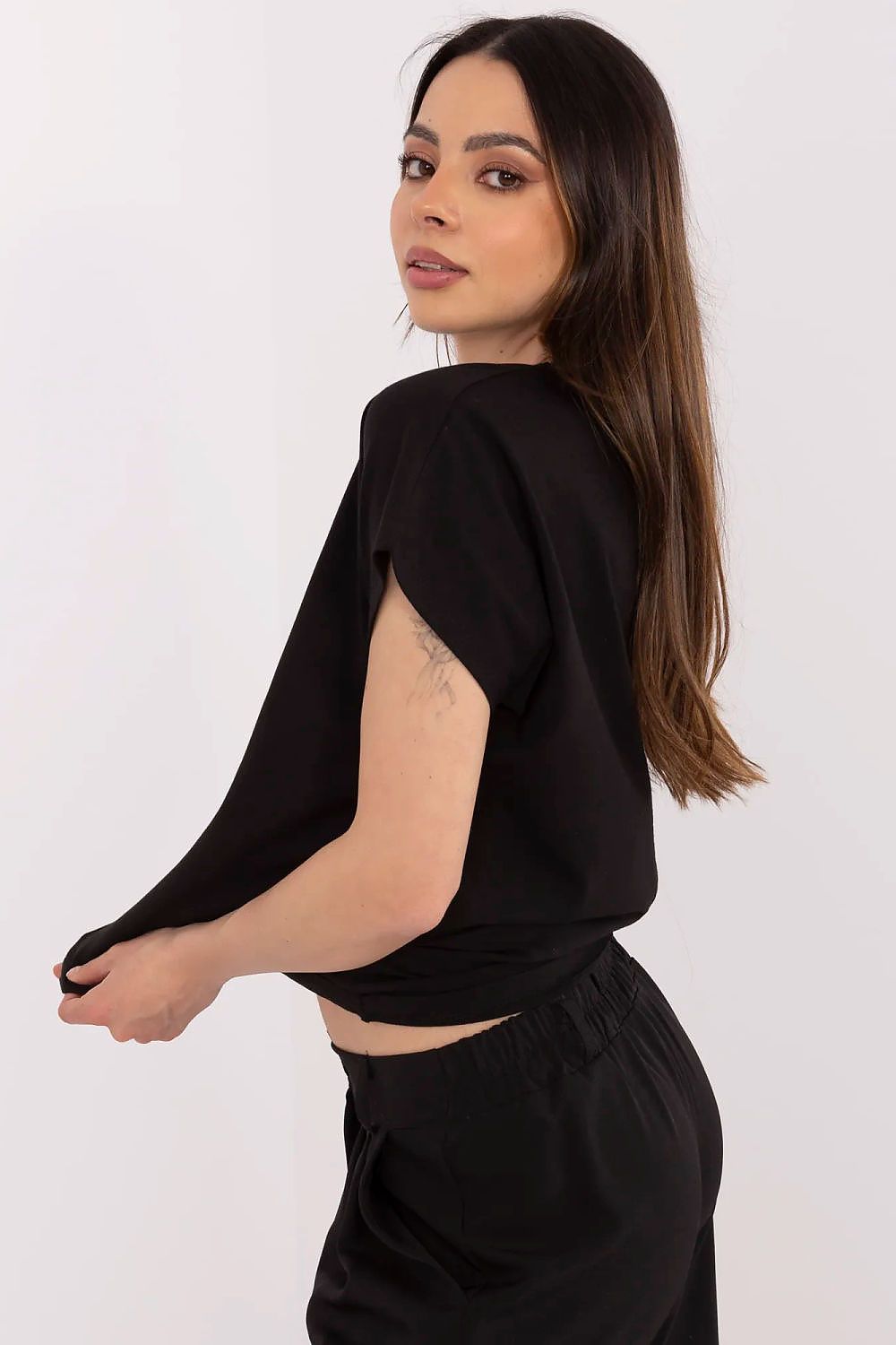 Dame T-skjorte i casual stil - FP til dame fra MS StyleHaven, størrelse M, med short, bukselengde long, kjolelengde mini, kjolestil wrap