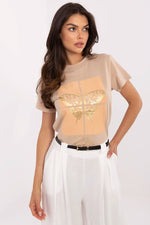 T-skjorte - FP til dame fra MS StyleHaven, størrelse L, med short, bukselengde long, kjolelengde mini, kjolestil wrap