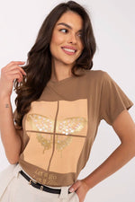 T-skjorte - FP til dame fra MS StyleHaven, størrelse s, med short, bukselengde long, kjolelengde mini, kjolestil wrap