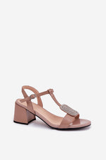 Hælsandaler Step in style til dame fra MS StyleHaven, laget av Bomull, farge Svart, størrelse 40, med short ermer, perfekt til dress