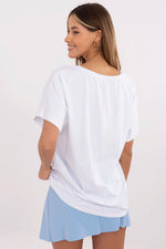 Komfortabel T-skjorte til dame  - FP til dame fra MS StyleHaven, størrelse M, med short, bukselengde long, kjolelengde mini, kjolestil wrap