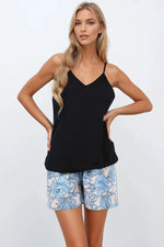 Elegant og komfortabelt pyjamassett til dame fra MS StyleHaven, laget av Viskose; Bomull, farge Blå, størrelse M, med short ermer, perfekt til casual