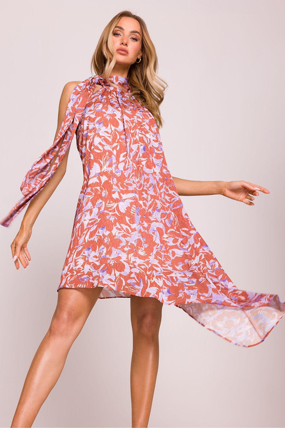 Dagkjole Moe til dame fra MS StyleHaven, laget av polyester, farge Flerfarget 2, størrelse S/M, med sleeveless ermer, perfekt til dress