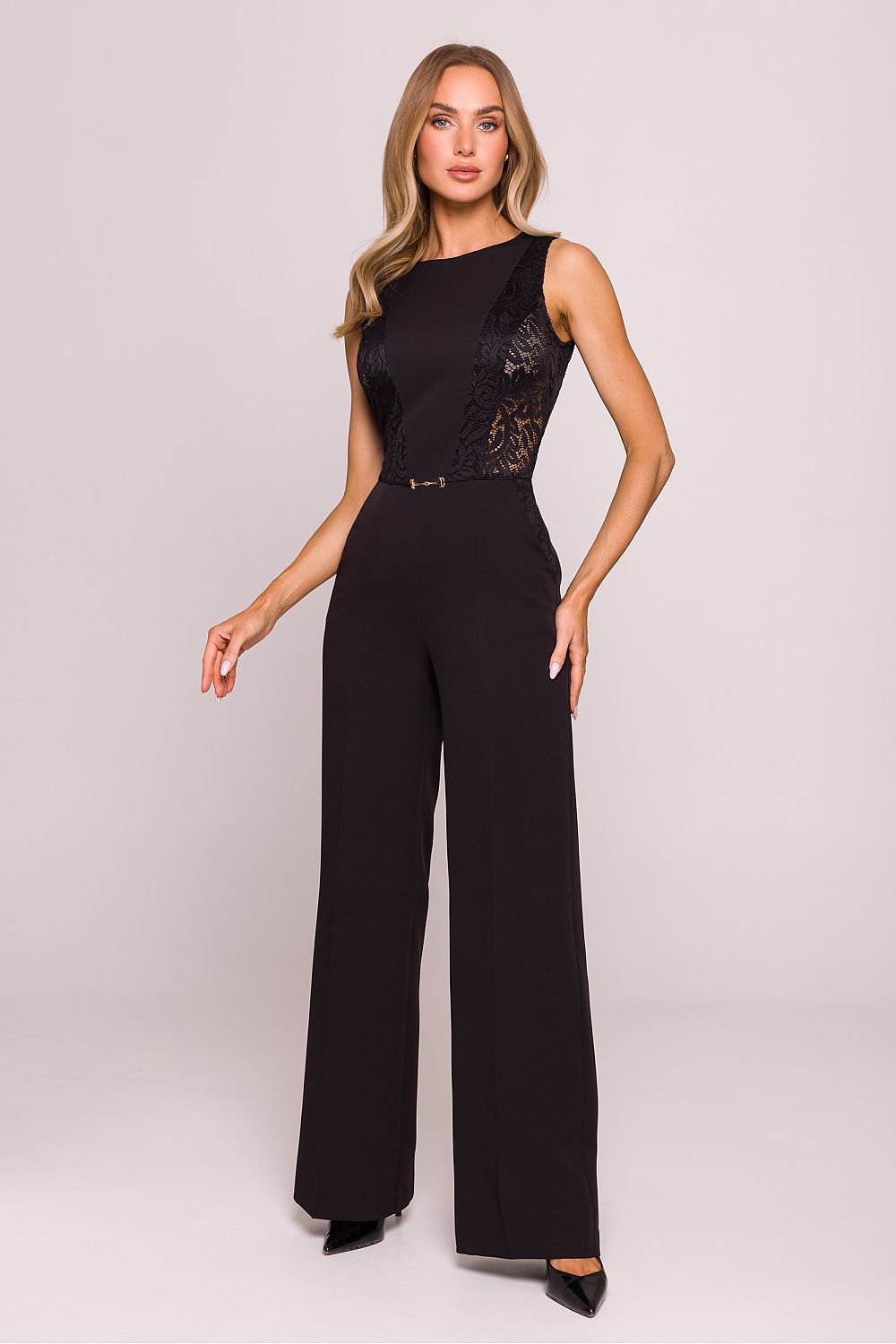 Klassisk Jumpsuit - Moe til dame fra MS StyleHaven, laget av polyester, farge beige, størrelse s, med sleeveless ermer, perfekt til dress