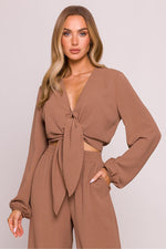 Bluse Moe til dame fra MS StyleHaven, laget av polyester, farge Fiolett, størrelse M, med long ermer, perfekt til dress