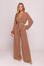 Bluse Moe til dame fra MS StyleHaven, laget av polyester, farge Fiolett, størrelse L, med long ermer, perfekt til dress