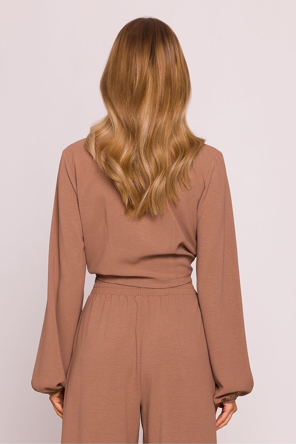 Bluse Moe til dame fra MS StyleHaven, laget av polyester, farge Fiolett, størrelse XL, med long ermer, perfekt til dress
