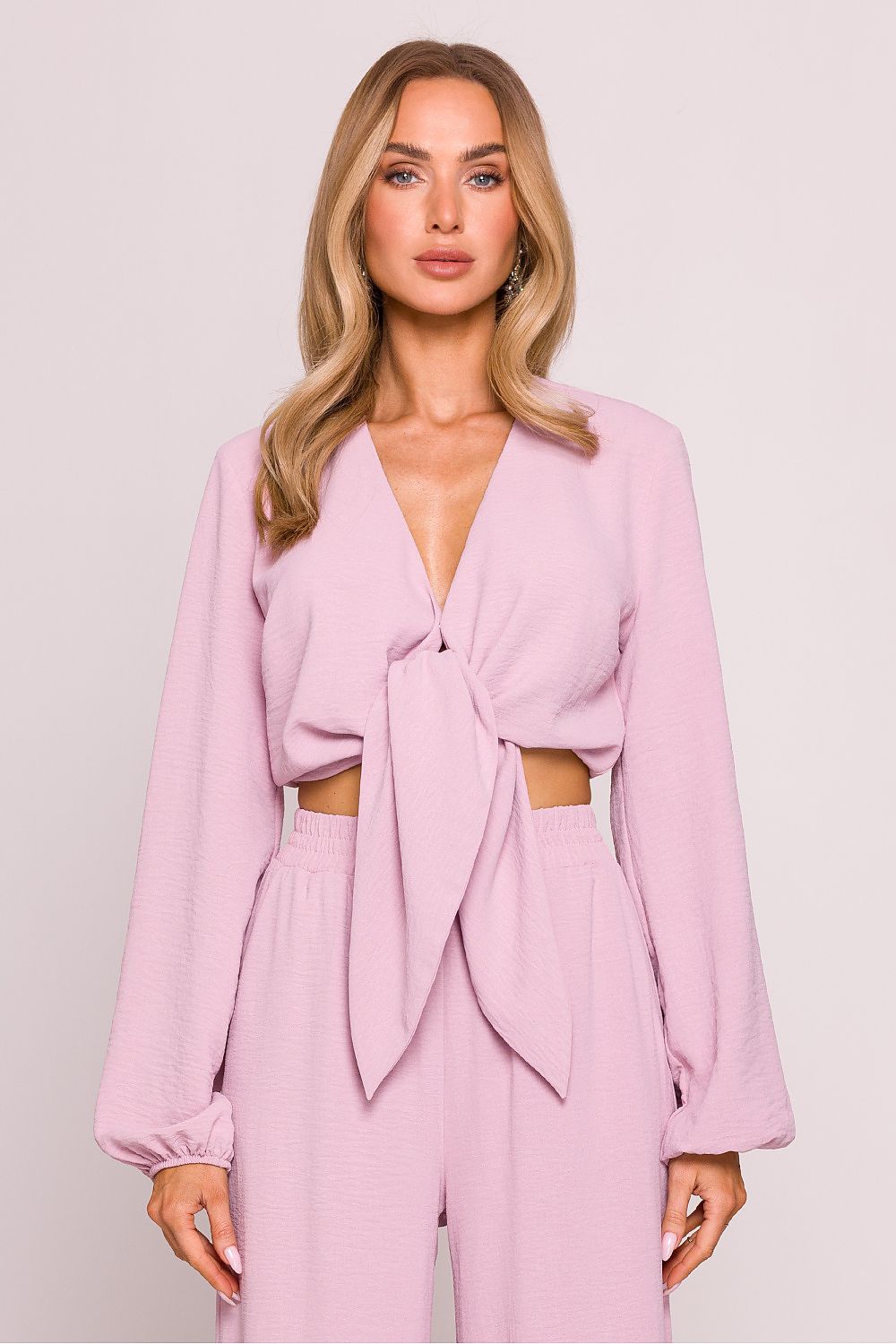 Bluse Moe til dame fra MS StyleHaven, laget av polyester, farge Brun, størrelse L, med long ermer, perfekt til dress