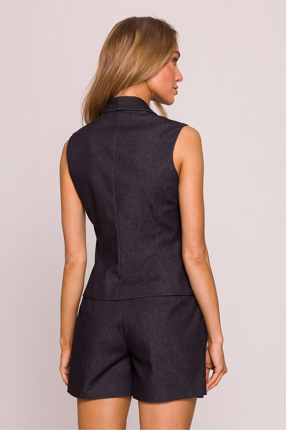 Gilet Moe til dame fra MS StyleHaven, laget av polyester, farge Grå, størrelse M, med short ermer, perfekt til dress