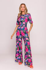 Jumpsuit - Moe til dame fra MS StyleHaven, laget av polyester, farge Flerfarget, størrelse L, med short ermer, perfekt til dress