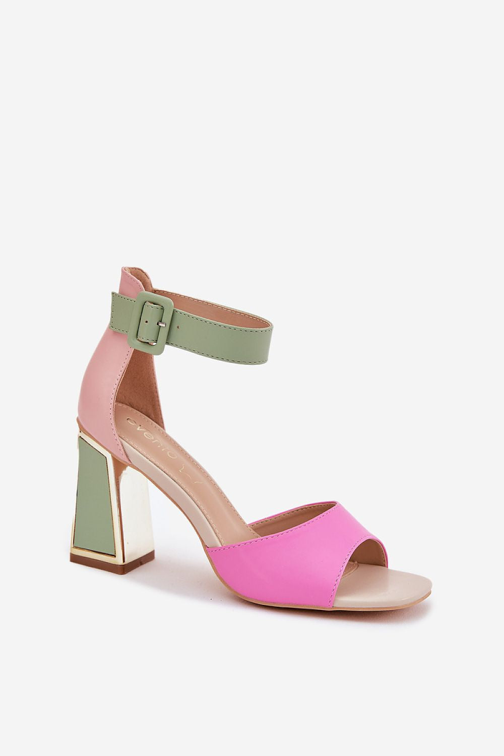 Hælsandaler Step in style til dame fra MS StyleHaven, laget av polyester, farge Gul, størrelse 37, med 45720 ermer, perfekt til dress