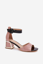 Hælsandaler Step in style til dame fra MS StyleHaven, laget av Bomull, farge beige, størrelse 37, med short ermer, perfekt til dress