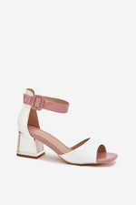 Hælsandaler Step in style til dame fra MS StyleHaven, laget av Bomull, farge beige, størrelse 40, med short ermer, perfekt til dress