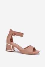 Hælsandaler Step in style til dame fra MS StyleHaven, laget av Bomull, farge Hvit, størrelse 37, med short ermer, perfekt til dress