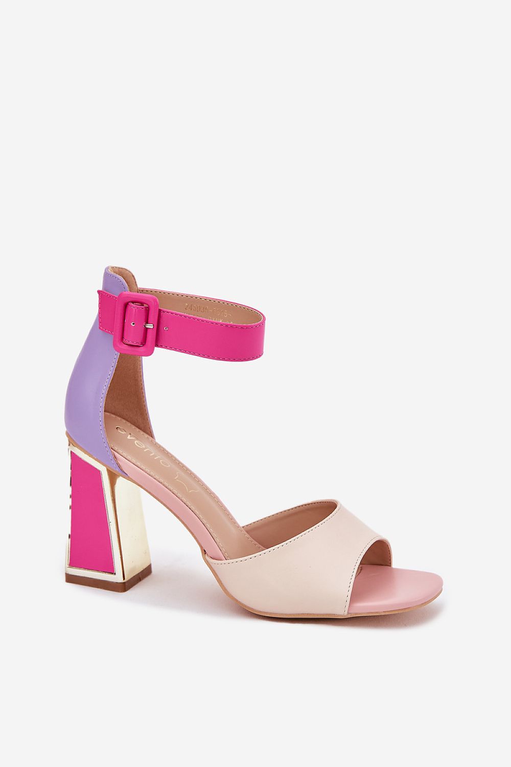 Hælsandaler Step in style til dame fra MS StyleHaven, laget av polyester, farge Gul, størrelse 40, med 45720 ermer, perfekt til dress