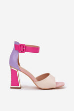 Hælsandaler Step in style til dame fra MS StyleHaven, laget av polyester, farge Gul, størrelse 41, med 45720 ermer, perfekt til dress